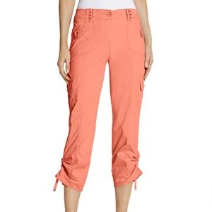 NWT New Chico's Ardent Coral Amelia Crop Capri Pants Size 0 (6) Small S MSRP $79